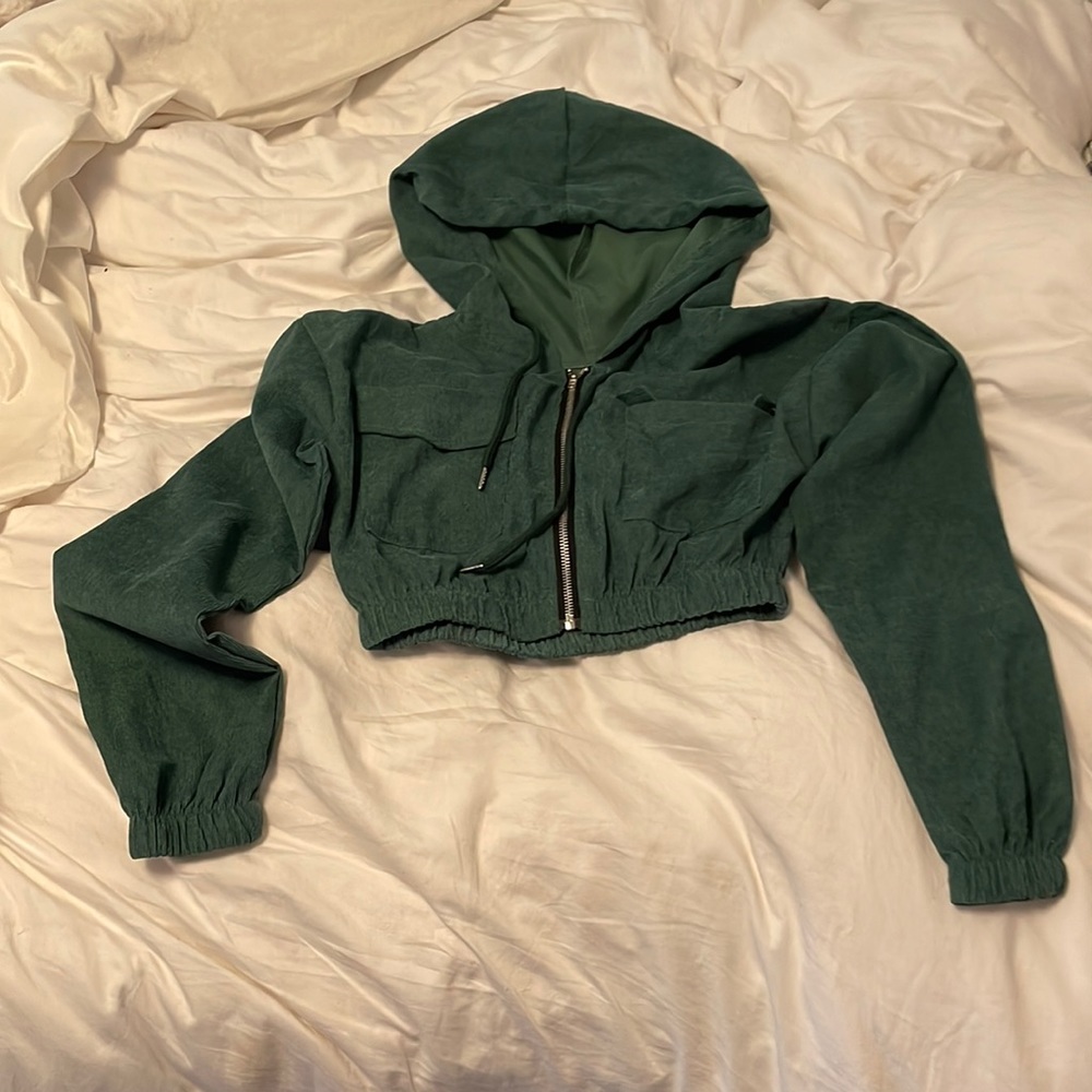 Green cropped jacket